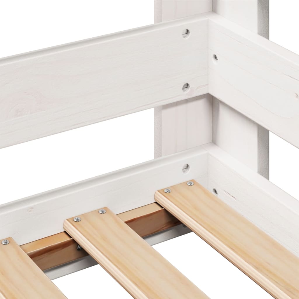 Bedframe zonder matras 80x160 cm massief grenenhout wit is nu te koop bij PeponiXL, paradijselijk wonen!