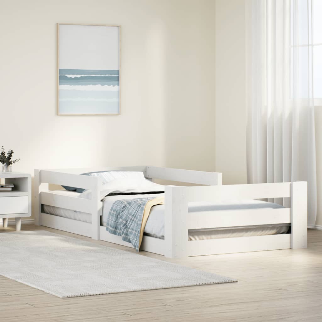 Bedframe zonder matras 80x160 cm massief grenenhout wit is nu te koop bij PeponiXL, paradijselijk wonen!