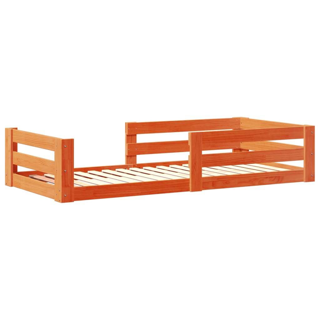 Bed met matras massief grenenhout wasbruin 80x160 cm is nu te koop bij PeponiXL, paradijselijk wonen!