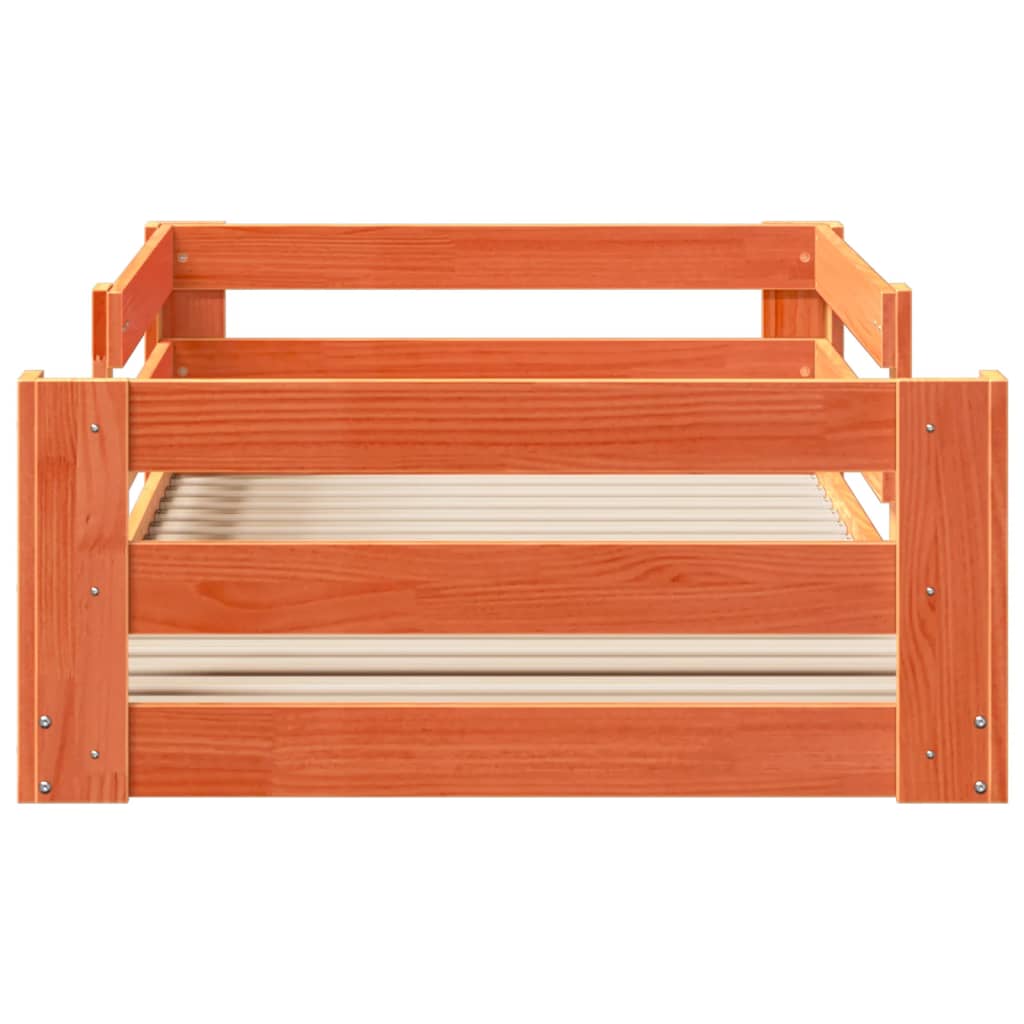 Bed met matras massief grenenhout wasbruin 80x160 cm is nu te koop bij PeponiXL, paradijselijk wonen!