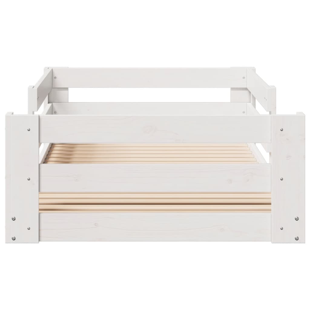 Bedframe zonder matras massief grenenhout wit 75x190 cm is nu te koop bij PeponiXL, paradijselijk wonen!