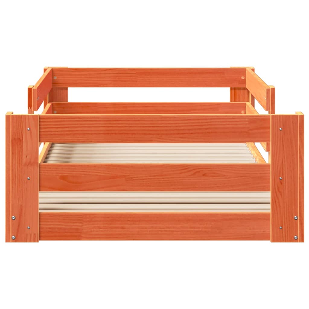 Bedframe zonder matras massief grenenhout wasbruin 75x190 cm is nu te koop bij PeponiXL, paradijselijk wonen!