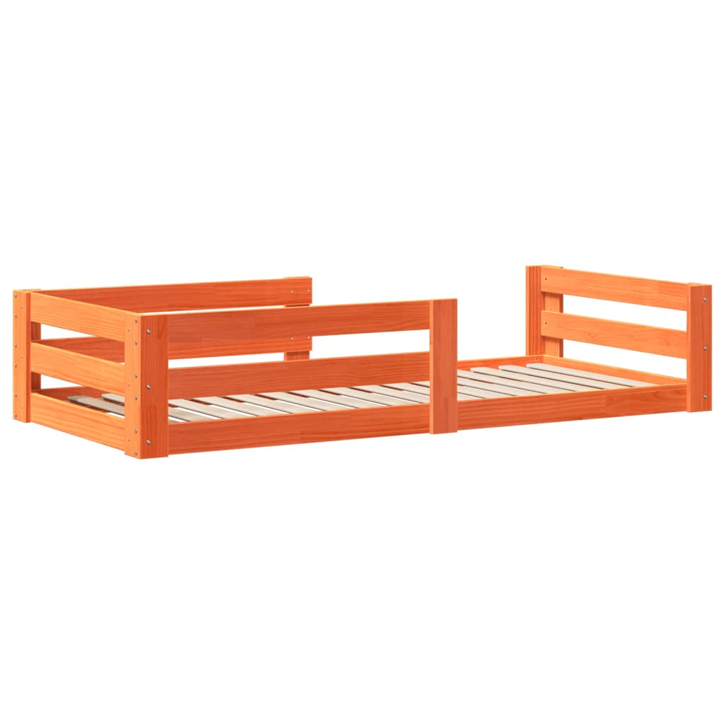 Bedframe zonder matras massief grenenhout wasbruin 75x190 cm is nu te koop bij PeponiXL, paradijselijk wonen!