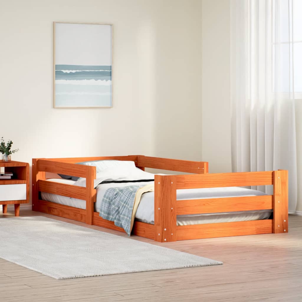 Bedframe zonder matras massief grenenhout wasbruin 75x190 cm is nu te koop bij PeponiXL, paradijselijk wonen!