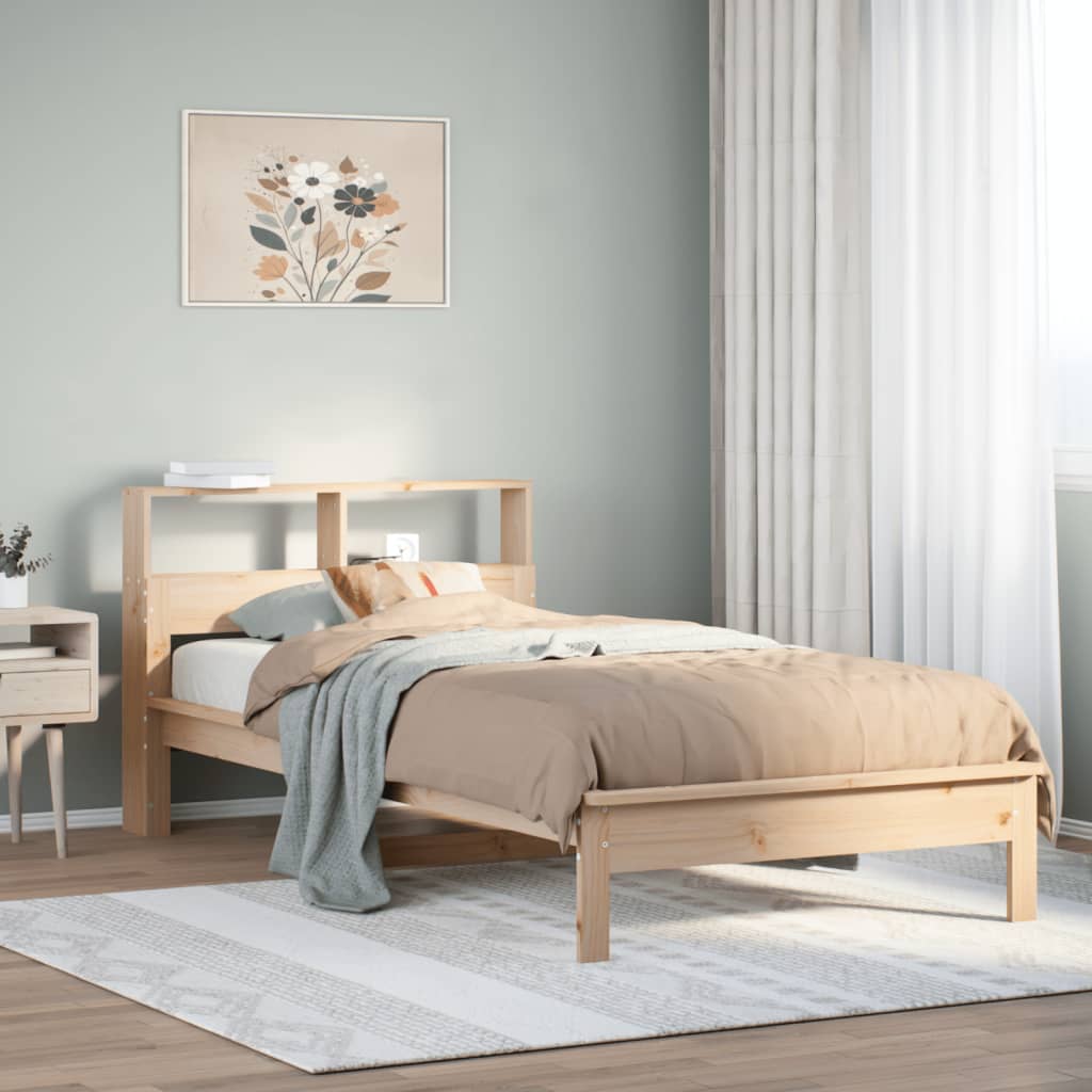 Bed met boekenkast zonder matras massief grenenhout 100x200 cm is nu te koop bij PeponiXL, paradijselijk wonen!