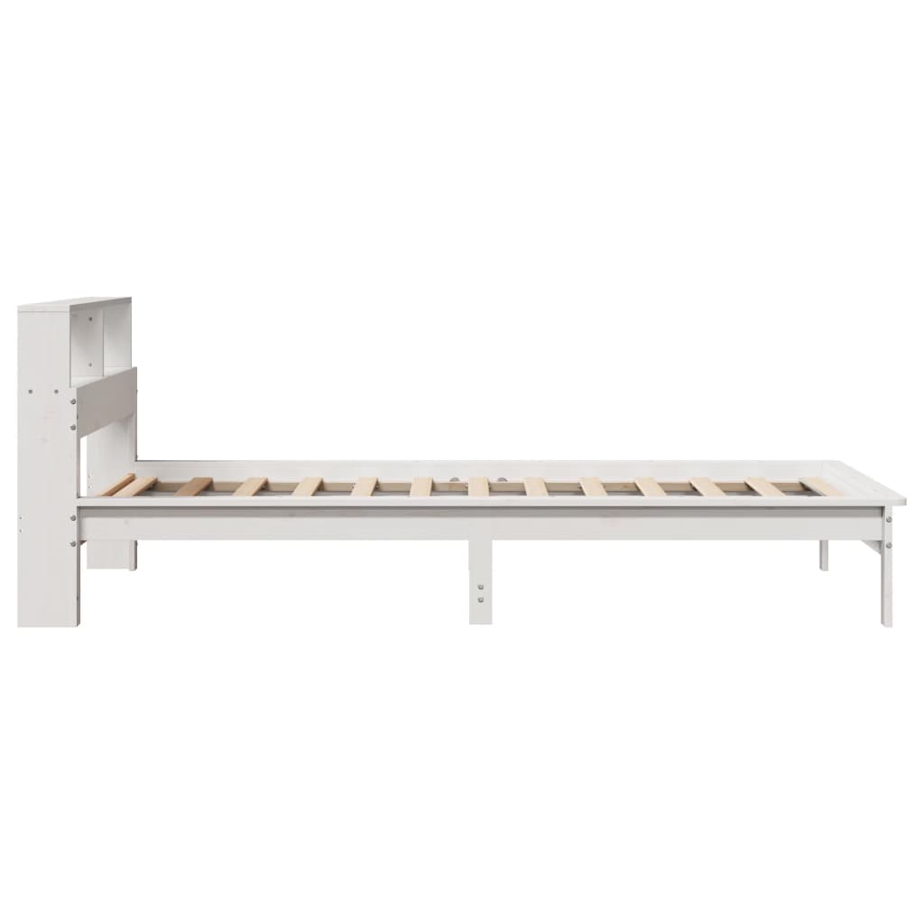 Bed met boekenkast zonder matras grenenhout wit 100x200 cm is nu te koop bij PeponiXL, paradijselijk wonen!