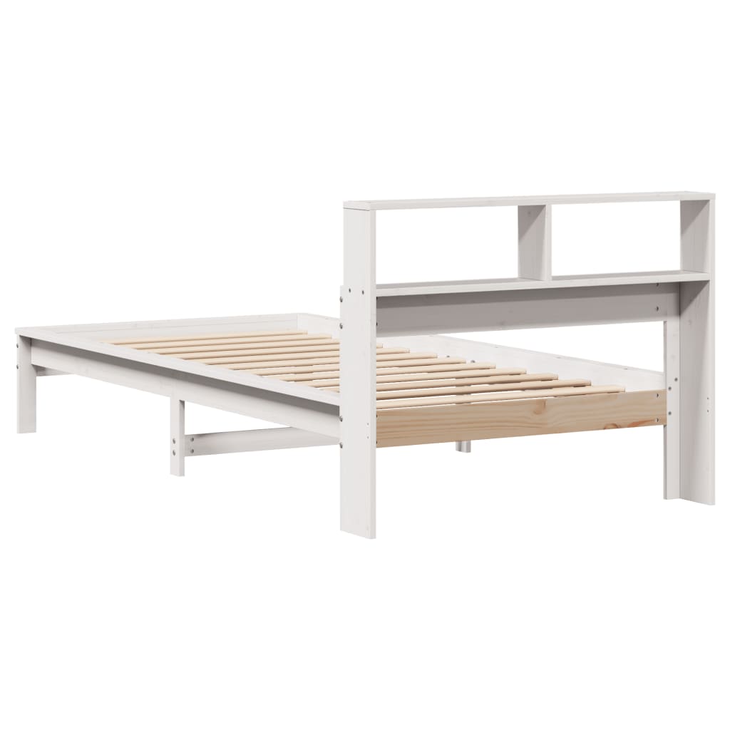 Bed met boekenkast zonder matras grenenhout wit 100x200 cm is nu te koop bij PeponiXL, paradijselijk wonen!