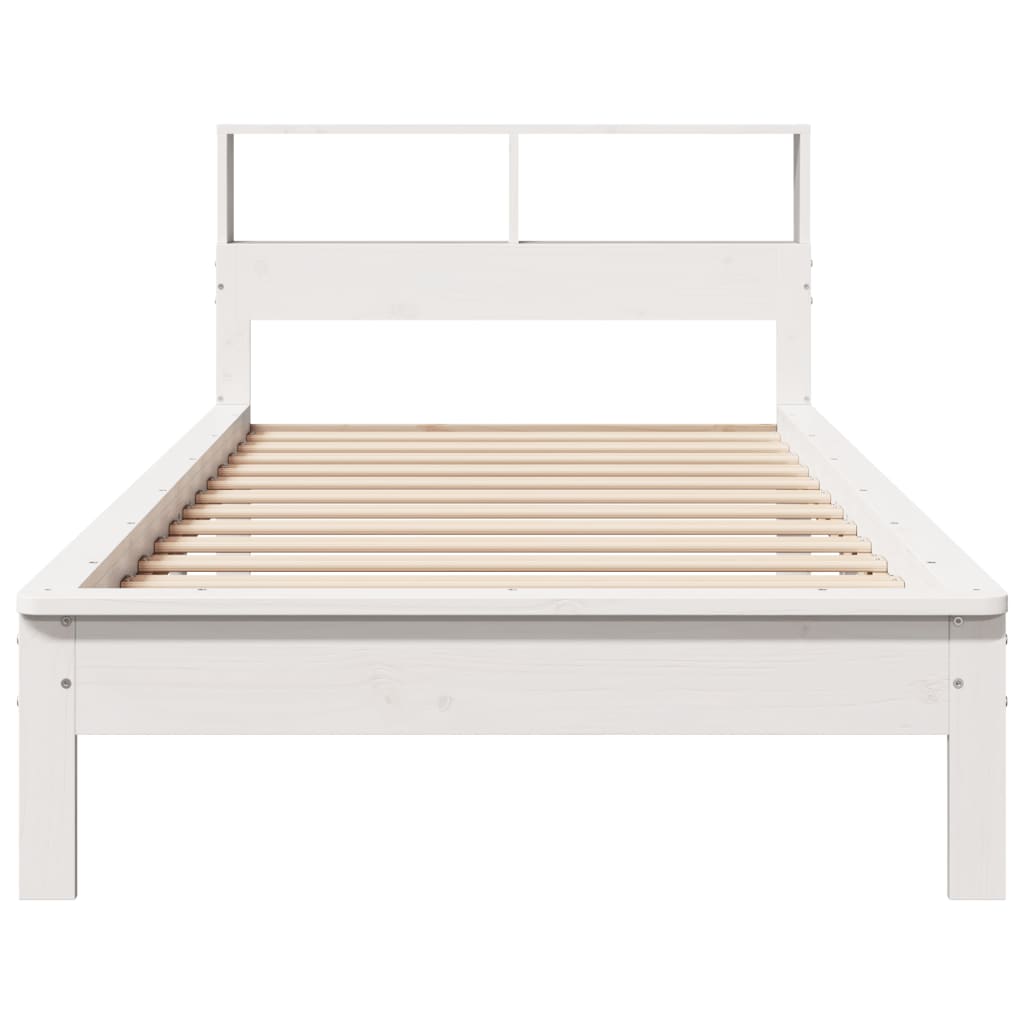 Bed met boekenkast zonder matras grenenhout wit 90x200 cm is nu te koop bij PeponiXL, paradijselijk wonen!