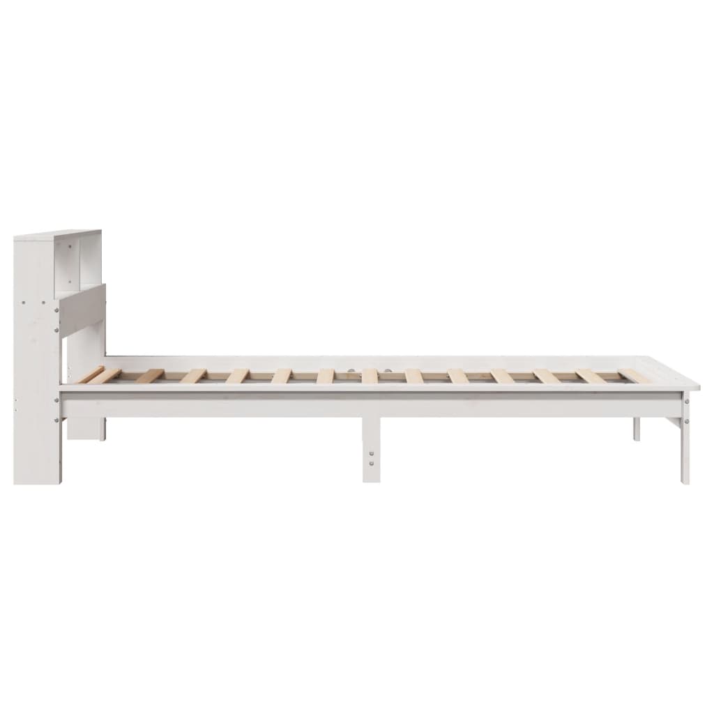 Bed met boekenkast zonder matras grenenhout wit 90x200 cm is nu te koop bij PeponiXL, paradijselijk wonen!