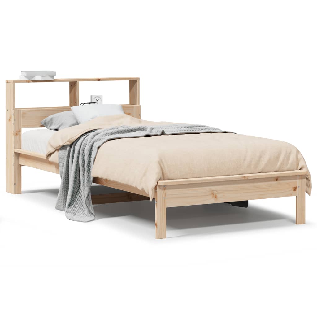 Bed met boekenkast zonder matras massief grenenhout 90x190 cm is nu te koop bij PeponiXL, paradijselijk wonen!