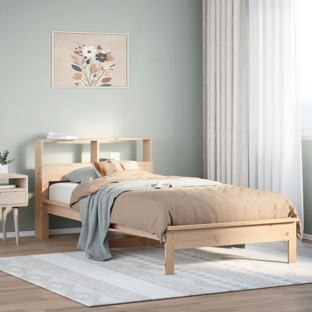 Bed met boekenkast zonder matras massief grenenhout 75x190 cm is nu te koop bij PeponiXL, paradijselijk wonen!