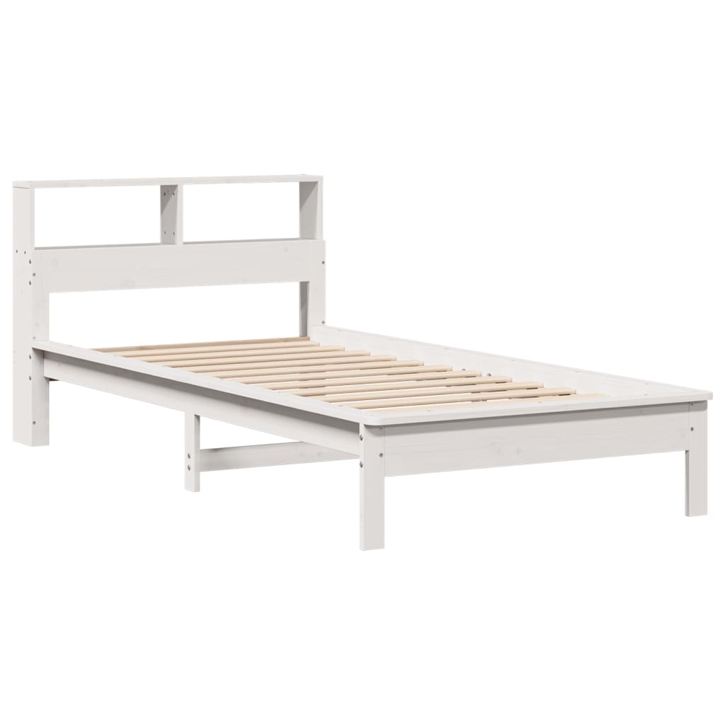 Bed met boekenkast zonder matras grenenhout wit 75x190 cm is nu te koop bij PeponiXL, paradijselijk wonen!