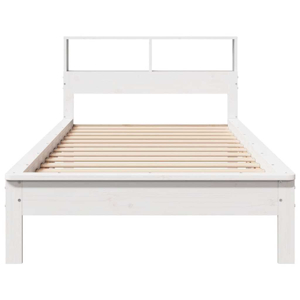 Bed met boekenkast zonder matras grenenhout wit 75x190 cm is nu te koop bij PeponiXL, paradijselijk wonen!