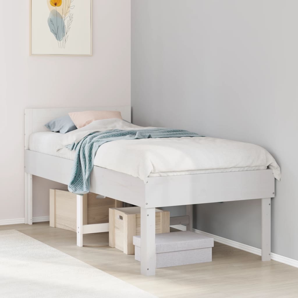 Bedframe zonder matras massief grenenhout wit 90x200 cm is nu te koop bij PeponiXL, paradijselijk wonen!