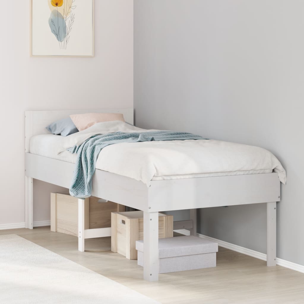 Bedframe zonder matras massief grenenhout wit 90x190 cm is nu te koop bij PeponiXL, paradijselijk wonen!
