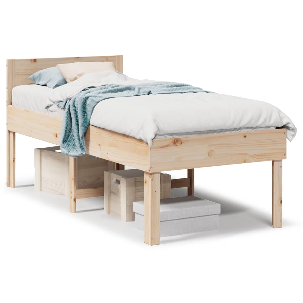 Bedframe zonder matras massief grenenhout 75x190 cm is nu te koop bij PeponiXL, paradijselijk wonen!