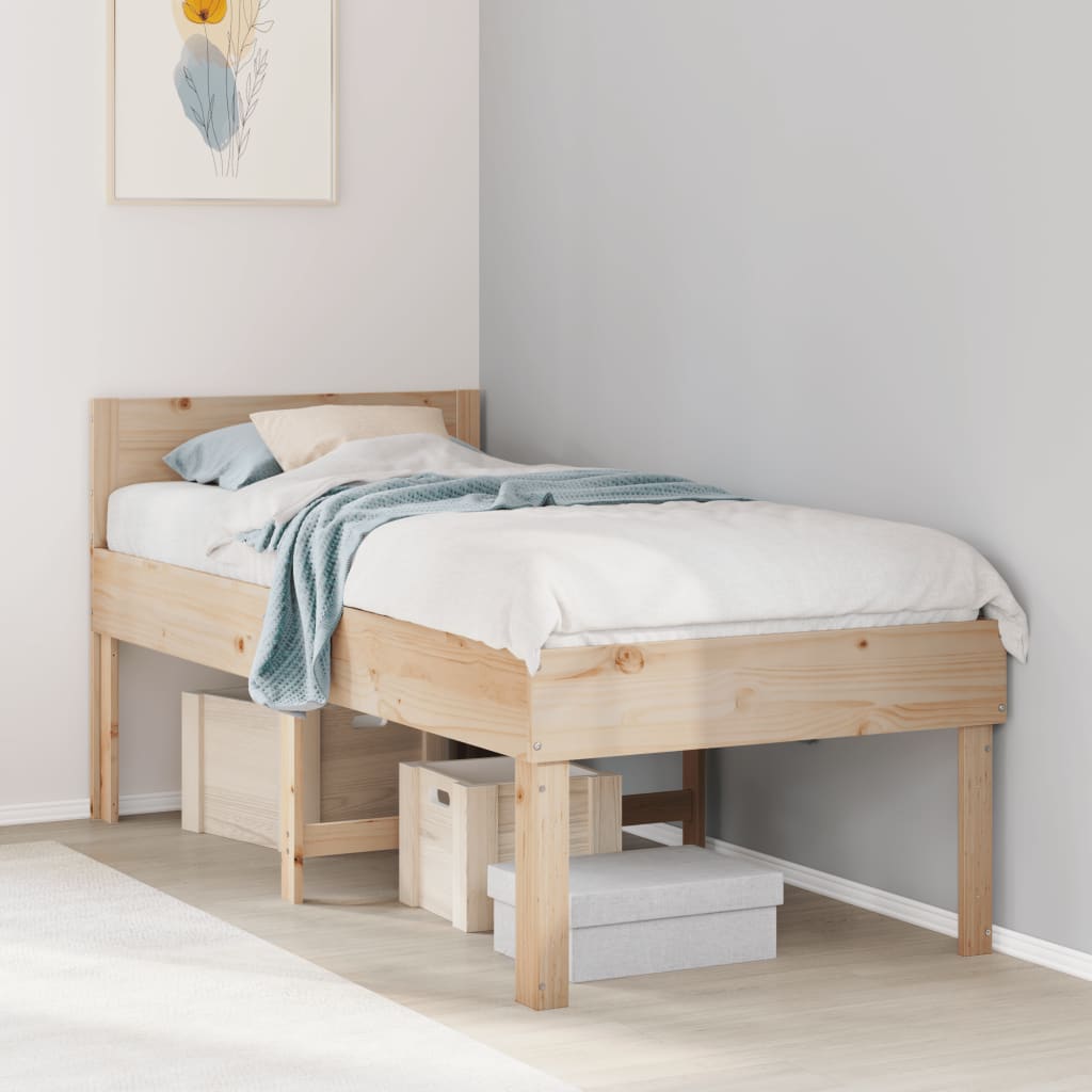 Bedframe zonder matras massief grenenhout 75x190 cm is nu te koop bij PeponiXL, paradijselijk wonen!
