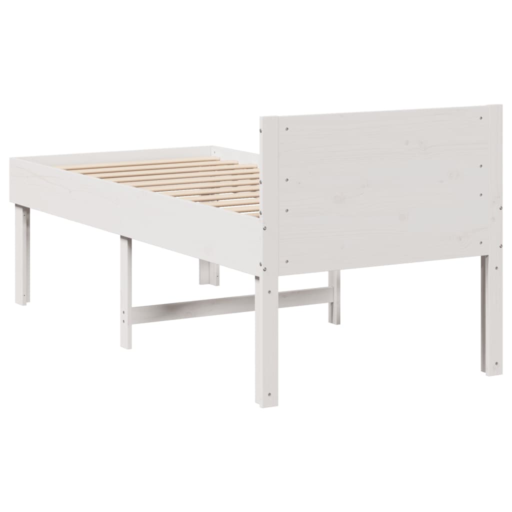 Bedframe zonder matras massief grenenhout wit 75x190 cm is nu te koop bij PeponiXL, paradijselijk wonen!