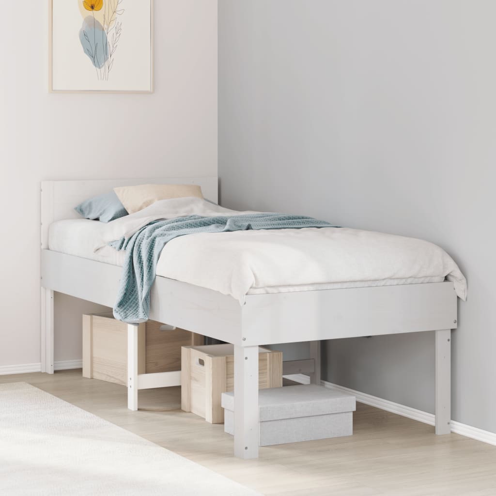 Bedframe zonder matras massief grenenhout wit 75x190 cm is nu te koop bij PeponiXL, paradijselijk wonen!
