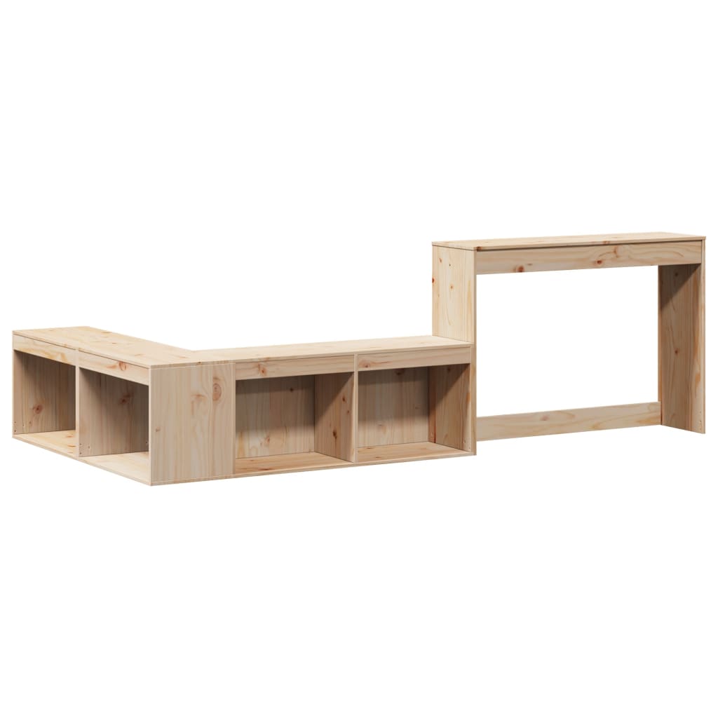 Nachtkastje met bureau 222x107x75 cm massief grenenhout is nu te koop bij PeponiXL, paradijselijk wonen!