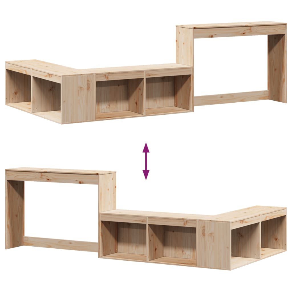 Nachtkastje met bureau 222x107x75 cm massief grenenhout is nu te koop bij PeponiXL, paradijselijk wonen!