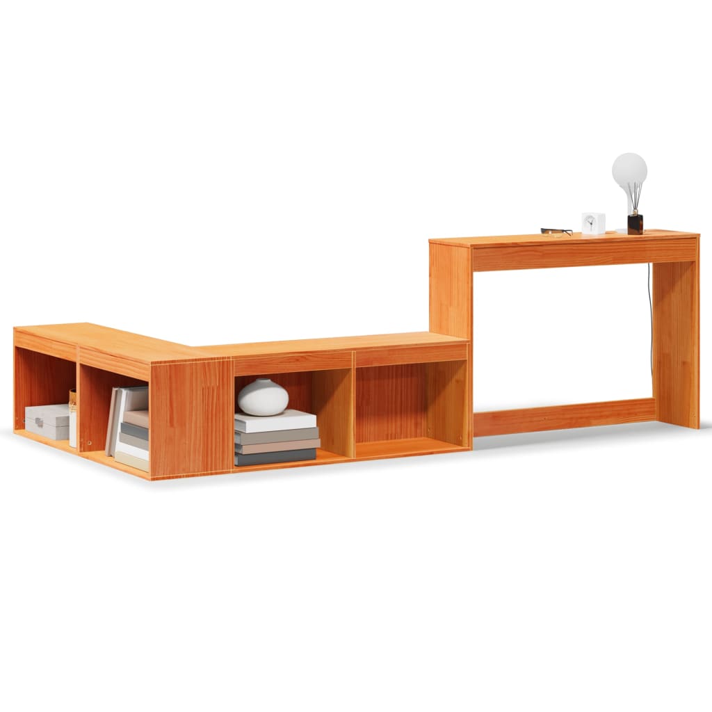 Nachtkastje met bureau 232x112x75 cm grenenhout wasbruin is nu te koop bij PeponiXL, paradijselijk wonen!