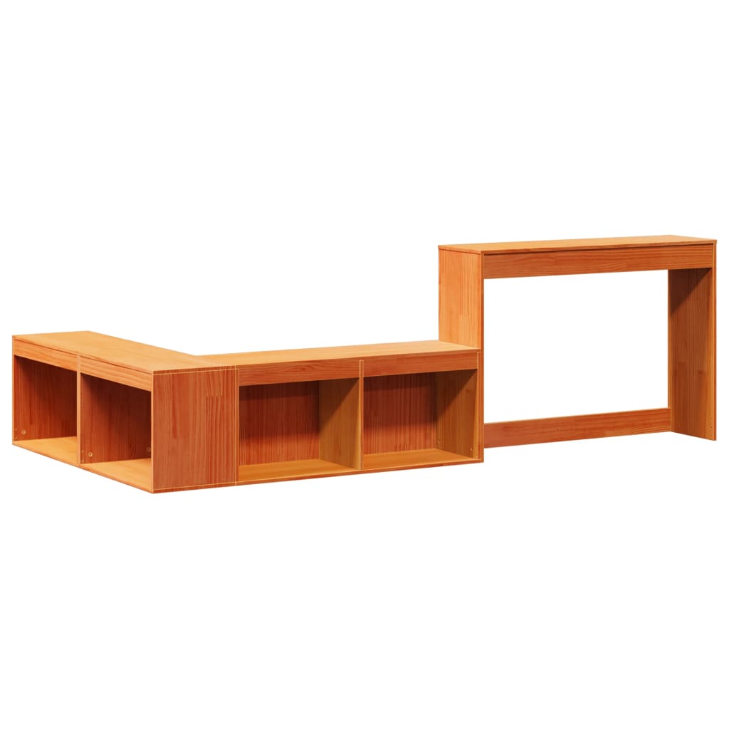 Nachtkastje met bureau 232x112x75 cm grenenhout wasbruin is nu te koop bij PeponiXL, paradijselijk wonen!