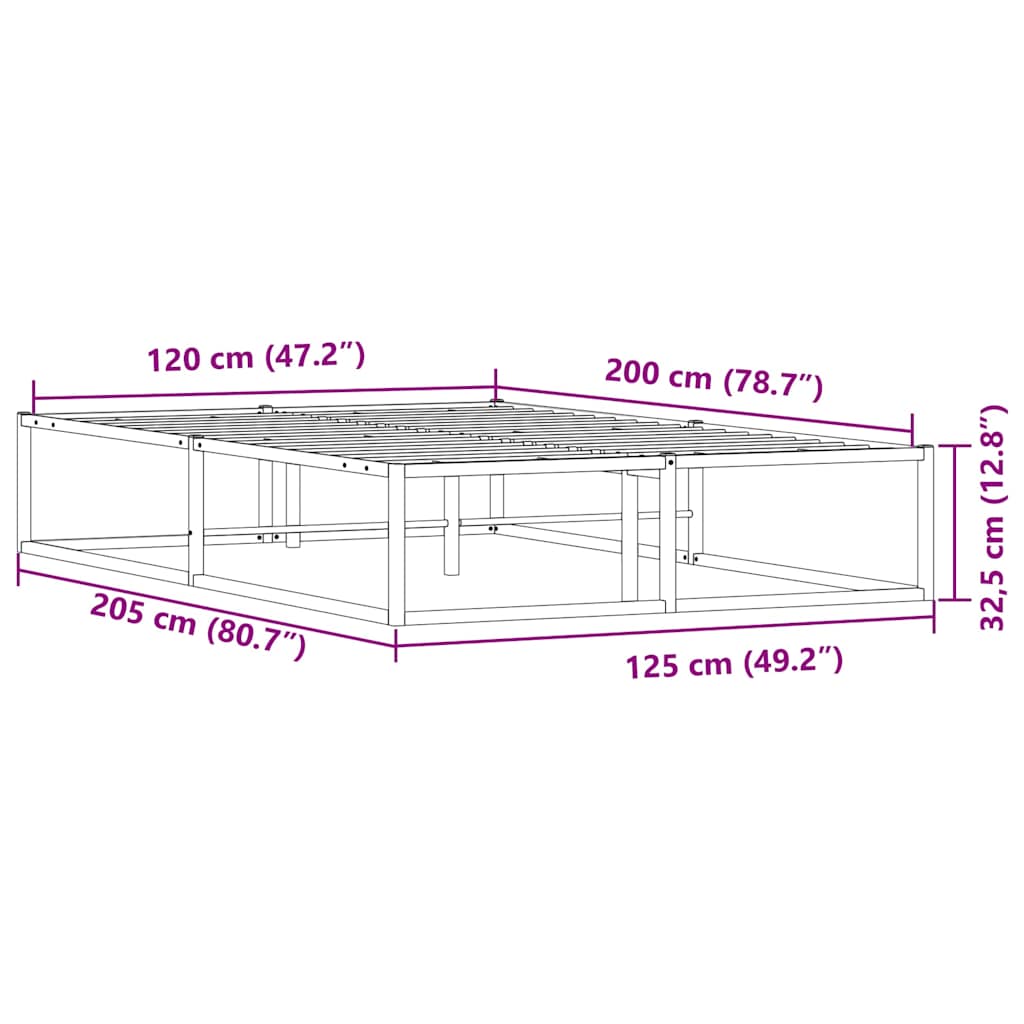 Bedframe zonder matras 120x200 cm wit is nu te koop bij PeponiXL, paradijselijk wonen!