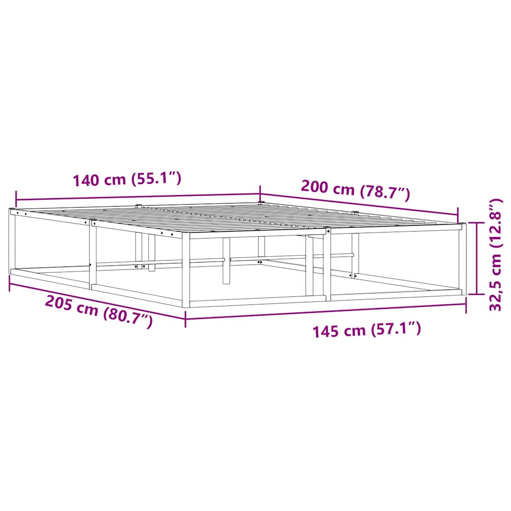 Bedframe zonder matras 140x200 cm wit is nu te koop bij PeponiXL, paradijselijk wonen!
