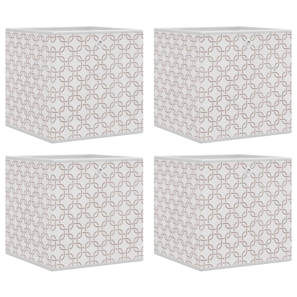 Opbergboxen 4 st inklapbaar 32x32x32 cm ongeweven stof crème is nu te koop bij PeponiXL, paradijselijk wonen!