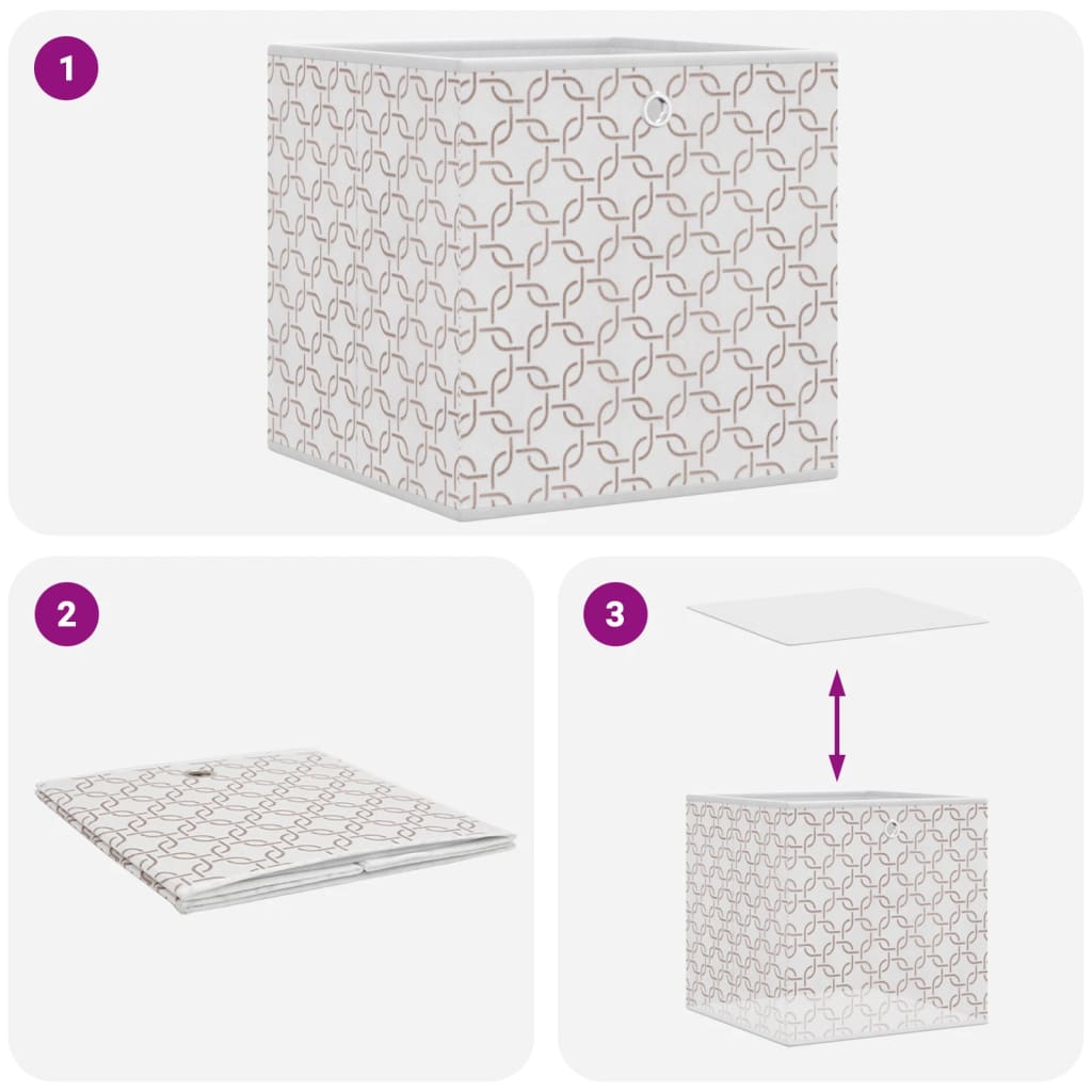 Opbergboxen 4 st inklapbaar 32x32x32 cm ongeweven stof crème is nu te koop bij PeponiXL, paradijselijk wonen!