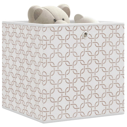 Opbergboxen 10 st inklapbaar 32x32x32 cm ongeweven stof crème is nu te koop bij PeponiXL, paradijselijk wonen!