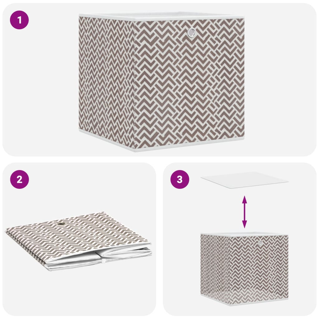 Opbergboxen 4 st inklapbaar 32x32x32 cm ongeweven stof bruin is nu te koop bij PeponiXL, paradijselijk wonen!