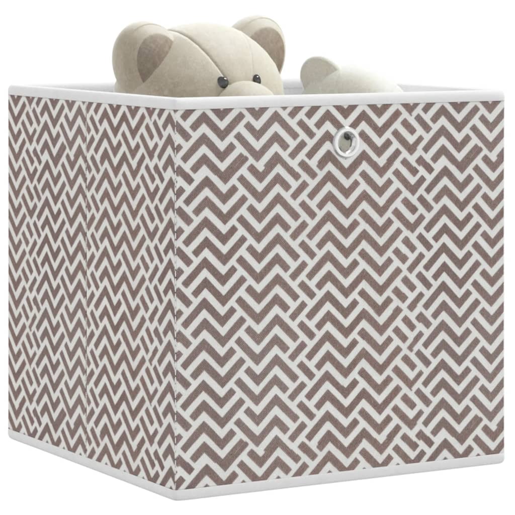 Opbergboxen 4 st inklapbaar 32x32x32 cm ongeweven stof bruin is nu te koop bij PeponiXL, paradijselijk wonen!