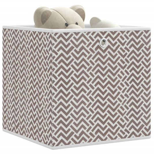 Opbergboxen 10 st inklapbaar 32x32x32 cm ongeweven stof bruin is nu te koop bij PeponiXL, paradijselijk wonen!