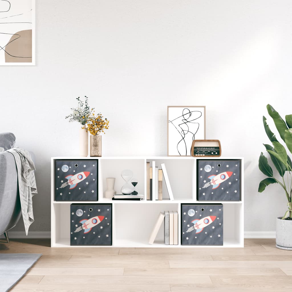 Opbergboxen 4 st inklapbaar 32x32x32 cm ongeweven stof grijs is nu te koop bij PeponiXL, paradijselijk wonen!