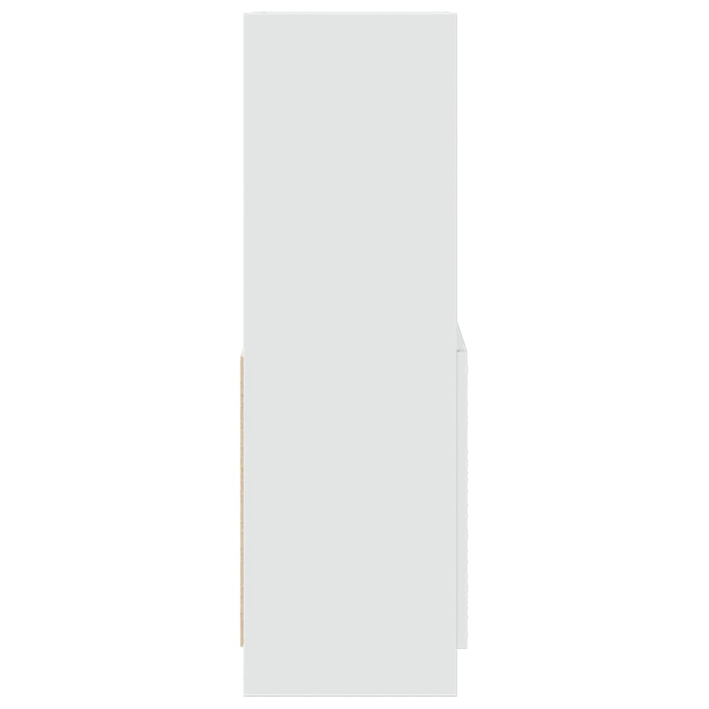 Hoge kast 63x33x100 cm bewerkt hout wit is nu te koop bij PeponiXL, paradijselijk wonen!