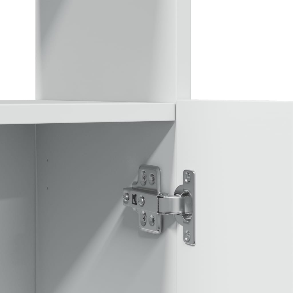 Hoge kast 63x33x100 cm bewerkt hout wit is nu te koop bij PeponiXL, paradijselijk wonen!