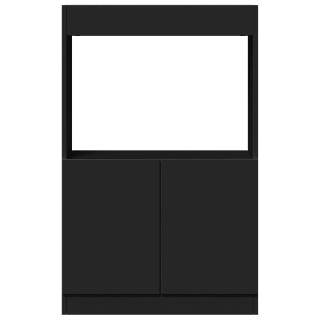 Hoge kast 63x33x100 cm bewerkt hout zwart is nu te koop bij PeponiXL, paradijselijk wonen!