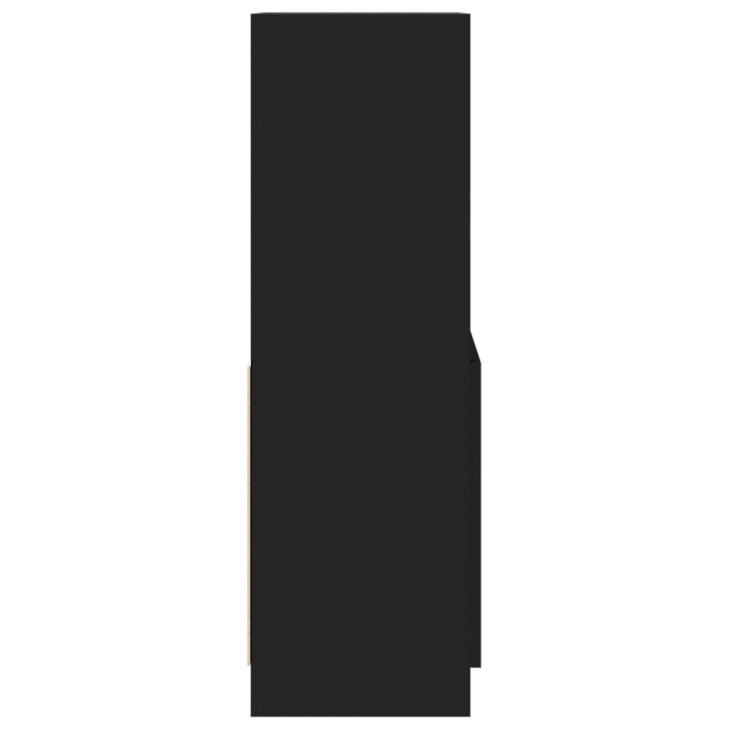 Hoge kast 63x33x100 cm bewerkt hout zwart is nu te koop bij PeponiXL, paradijselijk wonen!