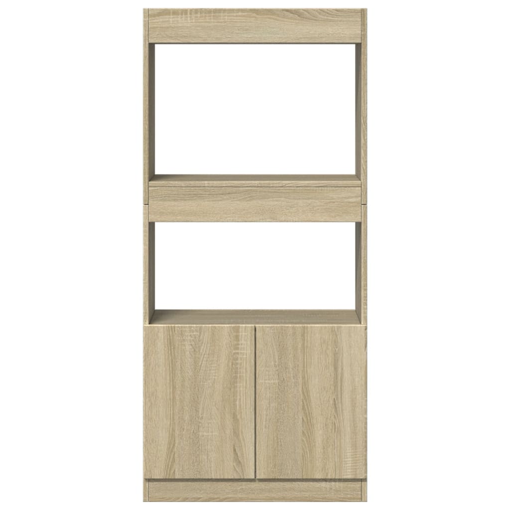 Hoge kast 63x33x140 cm bewerkt hout sonoma eikenkleurig is nu te koop bij PeponiXL, paradijselijk wonen!