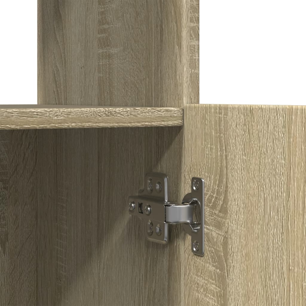 Hoge kast 63x33x140 cm bewerkt hout sonoma eikenkleurig is nu te koop bij PeponiXL, paradijselijk wonen!