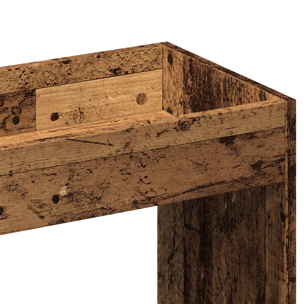 Hoge kast 63x33x140 cm bewerkt hout oud houtkleurig is nu te koop bij PeponiXL, paradijselijk wonen!
