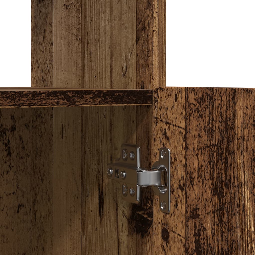 Hoge kast 63x33x140 cm bewerkt hout oud houtkleurig is nu te koop bij PeponiXL, paradijselijk wonen!