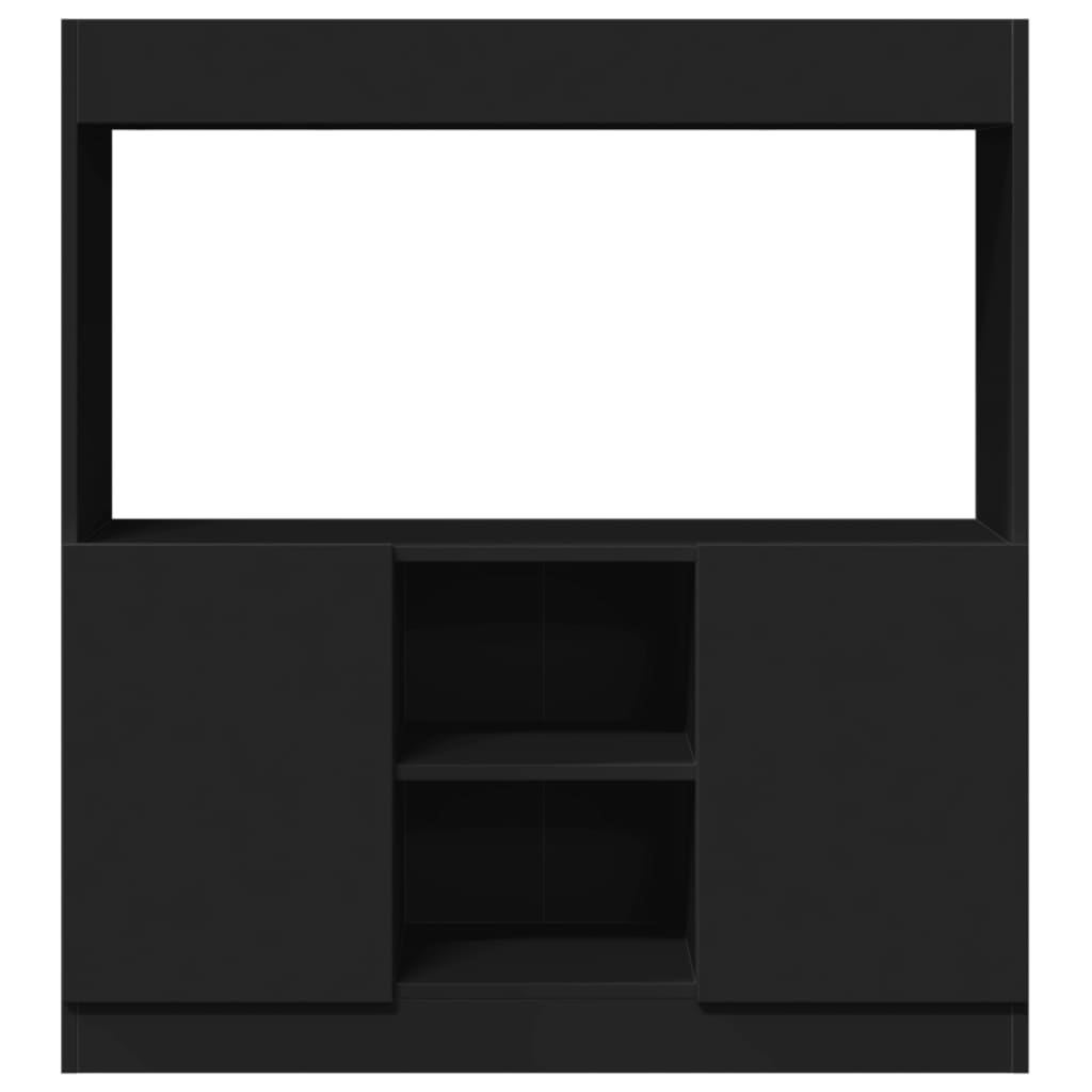 Hoge kast 92x33x100 cm bewerkt hout zwart is nu te koop bij PeponiXL, paradijselijk wonen!