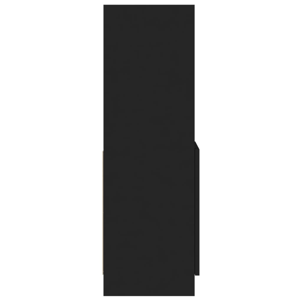 Hoge kast 92x33x100 cm bewerkt hout zwart is nu te koop bij PeponiXL, paradijselijk wonen!