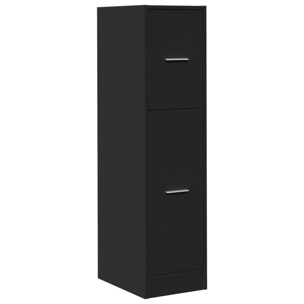 Apothekerskast 30x41x118 cm bewerkt hout zwart is nu te koop bij PeponiXL, paradijselijk wonen!