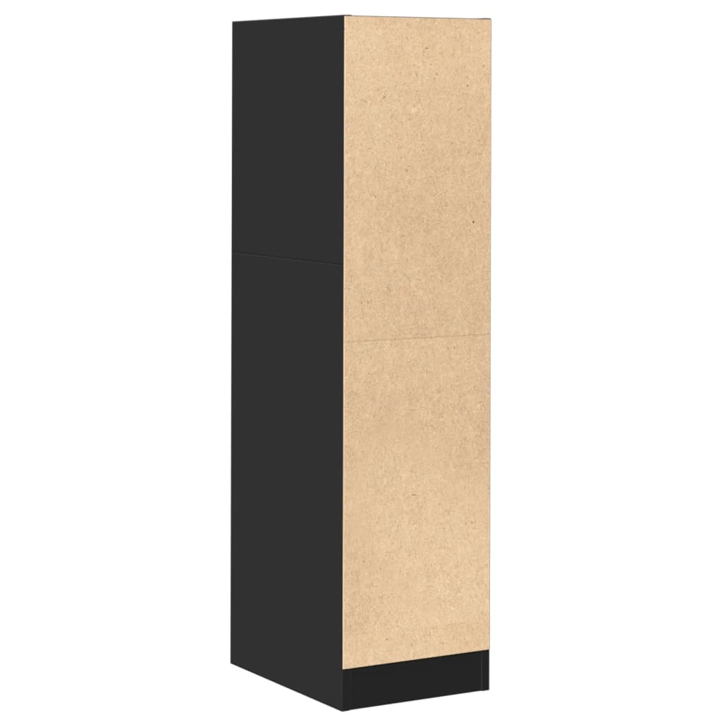 Apothekerskast 30x41x118 cm bewerkt hout zwart is nu te koop bij PeponiXL, paradijselijk wonen!
