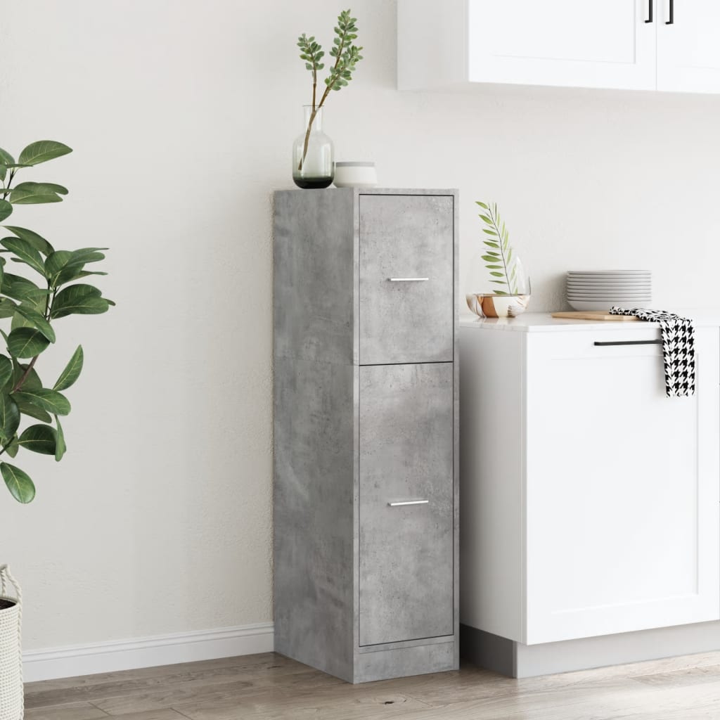 Apothekerskast 30x41x118 cm bewerkt hout betongrijs is nu te koop bij PeponiXL, paradijselijk wonen!