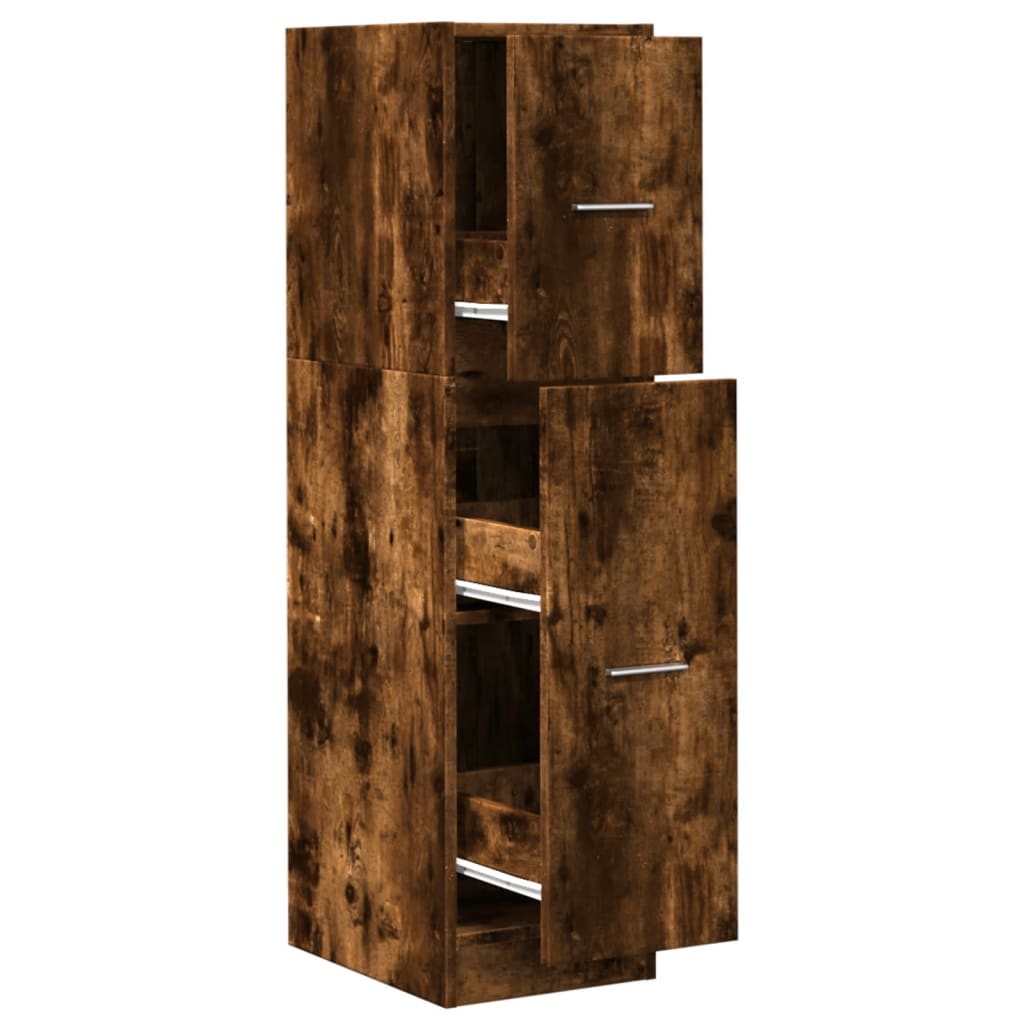 Apothekerskast 30x41x118 cm bewerkt hout gerookt eikenkleurig is nu te koop bij PeponiXL, paradijselijk wonen!